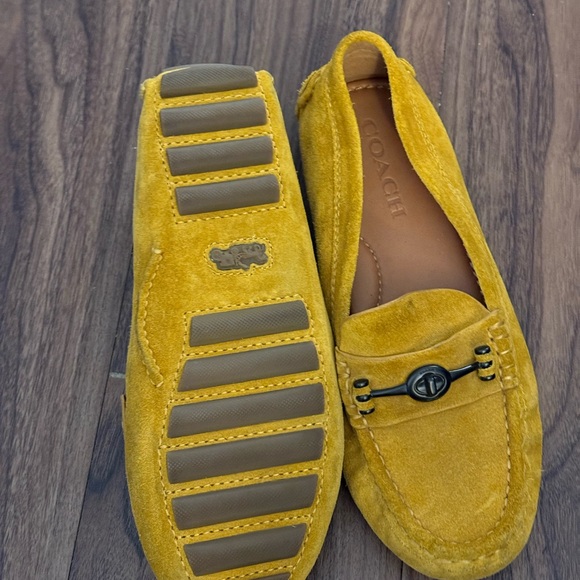 Coach Women's Mustard Suede Moccasins - Picture 3 of 6